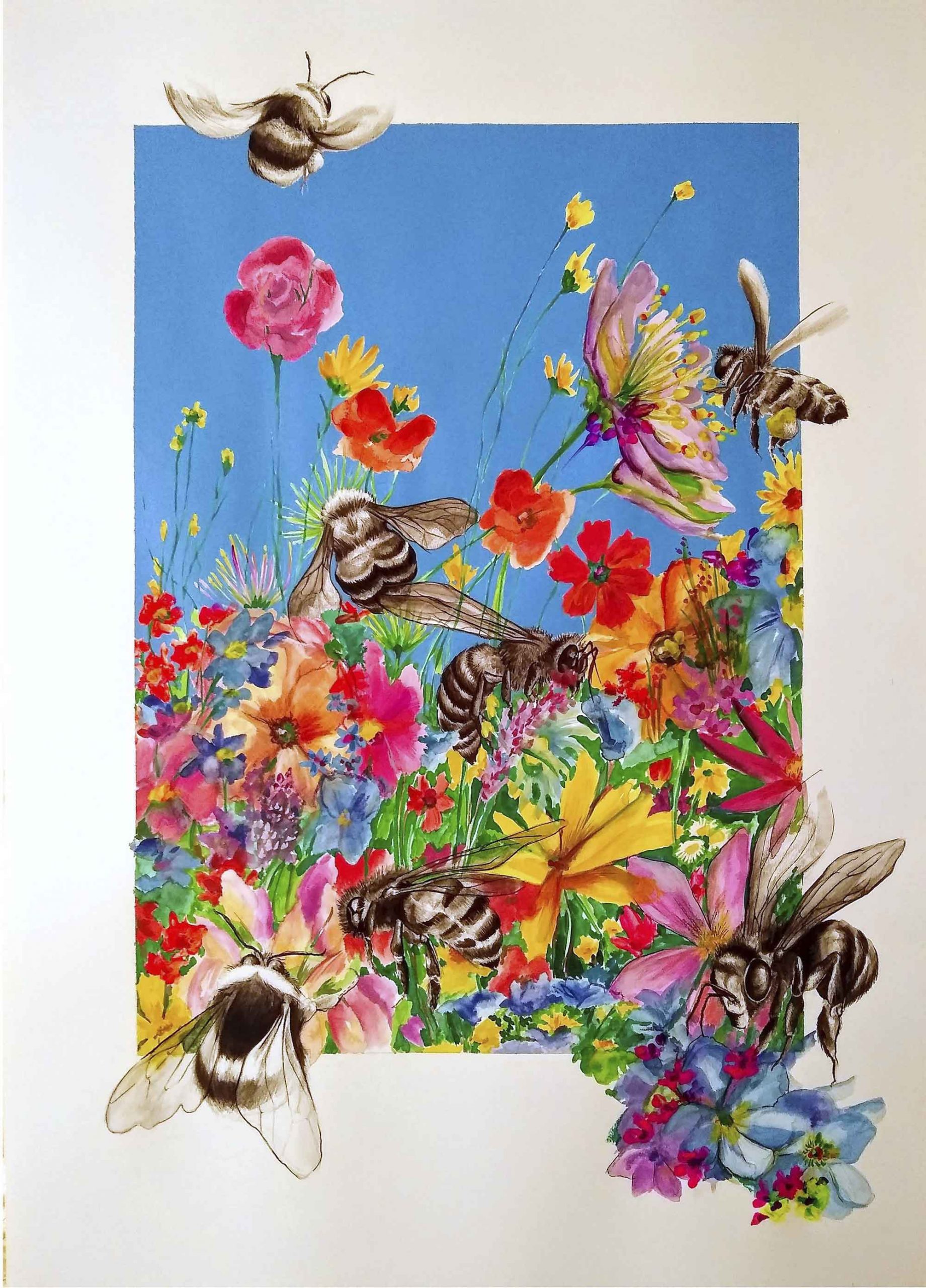 Eva Menezz - Campo de abejas y flores